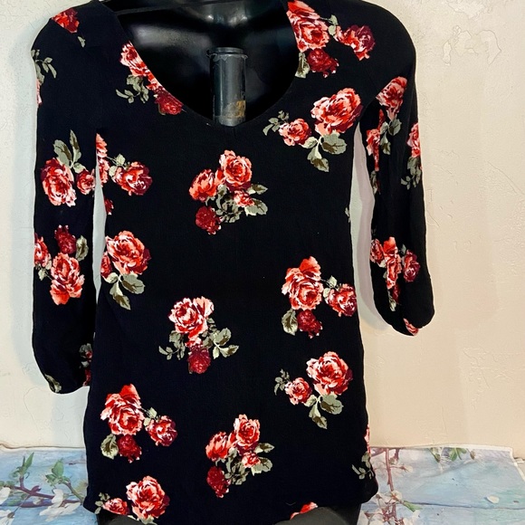 Full tilt long sleeve floral mini dress sz xs - Picture 5 of 8